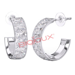 BJT327 ORECCHINO CLOE WHITE 22MM STEEL SILK