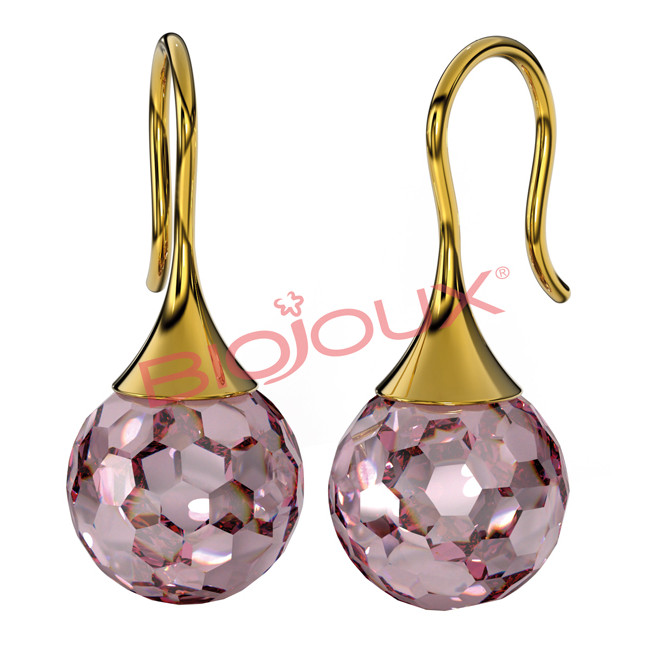 BJT322 ORECCHINO CARMEN ROSE 27MM STEEL GOLD PLATED BJT322 ORECCHINO CARMEN ROSE 27MM STEEL GOLD PLATED