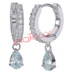 BJT318 ORECCHINO INES AQUA 24MM STEEL SILK