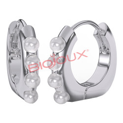 BJT316 ORECCHINO DOLORES PEARLS 18MM STEEL SILK
