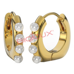BJT315 ORECCHINO DOLORES PEARLS 18MM STEEL GOLD PLATED