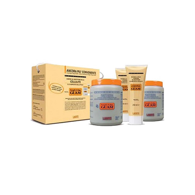 GUAM FANGHI D'ALGA DOPPIA CONVENIENZA CON FANGHI D'ALGA GUAM 2 X 1 KG + CREMA GEL 2 X 250 ML GUAM FANGHI D'ALGA DOPPIA CONVENIENZA CON FANGHI D'ALGA GUAM 2 X 1 KG + CREMA GEL 2 X 250 ML