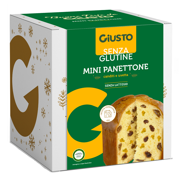 GIUSTO SENZA GLUTINE MINI PANETTONE UVETTA E CANDITI 100 G GIUSTO SENZA GLUTINE MINI PANETTONE UVETTA E CANDITI 100 G