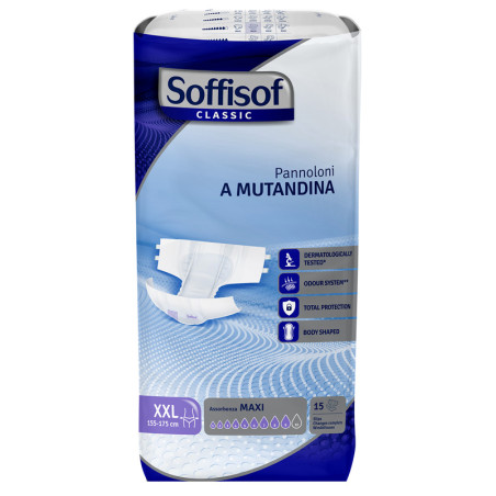 PANNOLINO MUTANDINA MAXI XXL CLASSIC SOFFISOF 15 PEZZI