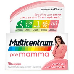 Confezione da 30 compresse di Multicentrum Pre mamma per la donna nel periodi pre gravidanza