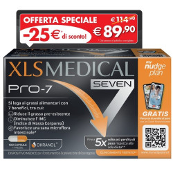 Confezione da 180 capsule di Xls Medical Pro 7 integratore dimagrante per il controllo del peso.