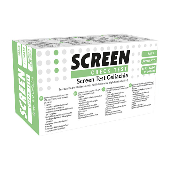 SCREEN TEST RAPIDO SCREEN TEST CELIACHIA PER RILEVAZIONE INTOLLERANZA GLUTINE 1 PEZZO SCREEN TEST RAPIDO SCREEN TEST CELIACHIA PER RILEVAZIONE INTOLLERANZA GLUTINE 1 PEZZO