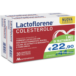 Confezione bipack 30+30 capsule di Lactoflorene Colesterolo integratore per abbassare il colesterolo.