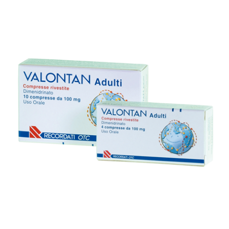 Recordati Valontan Adulti 100mg Prevenzione Nausea Mal Di Mare Auto Aereo Treno 10 Compresse Rivestite Recordati Valontan Adulti 100mg Prevenzione Nausea Mal Di Mare Auto Aereo Treno 10 Compresse Rivestite