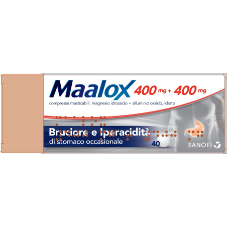 MAALOX*40CPR MAST 400MG+400MG MAALOX*40CPR MAST 400MG+400MG