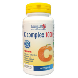 Confezione da 60 tavolette di Longlife C complex 1000 integratore a rilascio prolungato di vitamina C