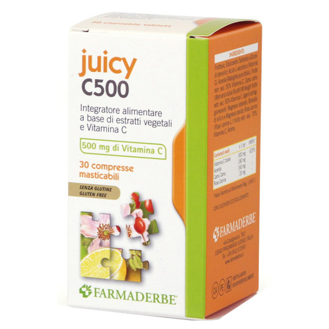 JUICY C500 30 COMPRESSE MASTICABILI JUICY C500 30 COMPRESSE MASTICABILI