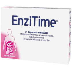 Confezione da 24 compresse masticabili di Pegaso Enzitime integratore per favorire la digestione.