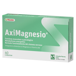 Confezione da 40 compresse di Pegaso Aximagnesio integratore di magnesio.