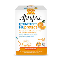 Confezione da 20 compresse effervescenti di Apropos Fluprotect Effervescente integratore per le difese immunitarie.