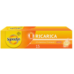 confezione da 15 compresse effervescenti di Supradyn Ricarica integratore multivitaminico