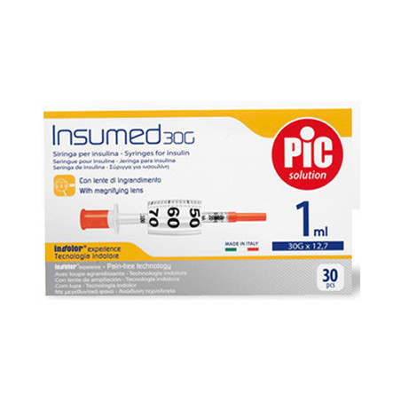 Pic Insumed Siringa Da Insulina Misura G27x1/2 1ml 100 Pezzi
