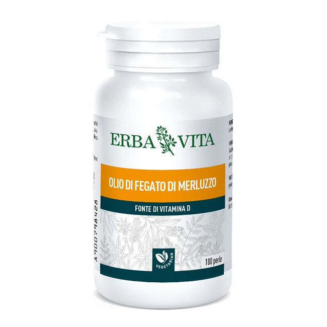 ErbaVita Perle Olio di Fegato di Merluzzo Integratore Alimentare 100 Perle ErbaVita Perle Olio di Fegato di Merluzzo Integratore Alimentare 100 Perle