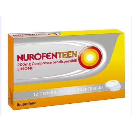 NurofenTEEN 200mg  Ibuprofene  Limone 12 Compresse Orodispersibili