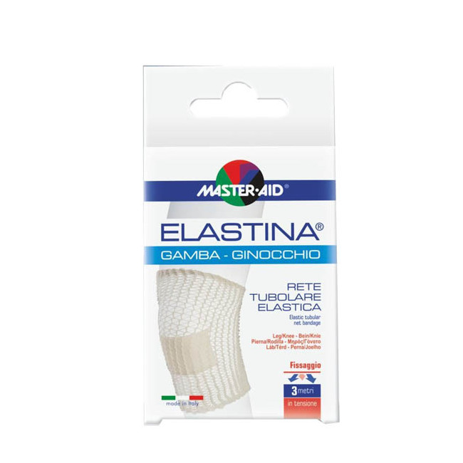RETE TUBOLARE ELASTICA IPOALLERGENICA MASTER-AID ELASTINA GAMBA/GINOCCHIO 3 MT IN TENSIONE CALIBRO 5 CM RETE TUBOLARE ELASTICA IPOALLERGENICA MASTER-AID ELASTINA GAMBA/GINOCCHIO 3 MT IN TENSIONE CALIBRO 5 CM