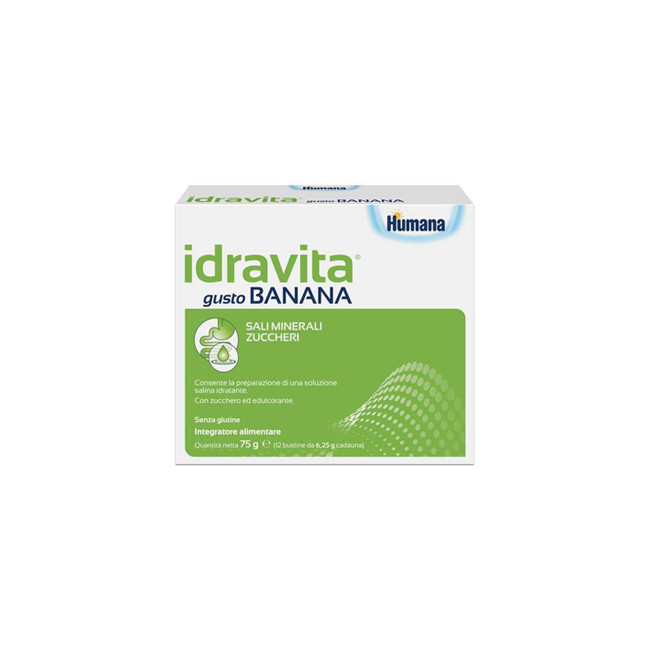 Idravita Banana Integratore idrosalino per bambini e adulti 12 bustine Idravita Banana Integratore idrosalino per bambini e adulti 12 bustine