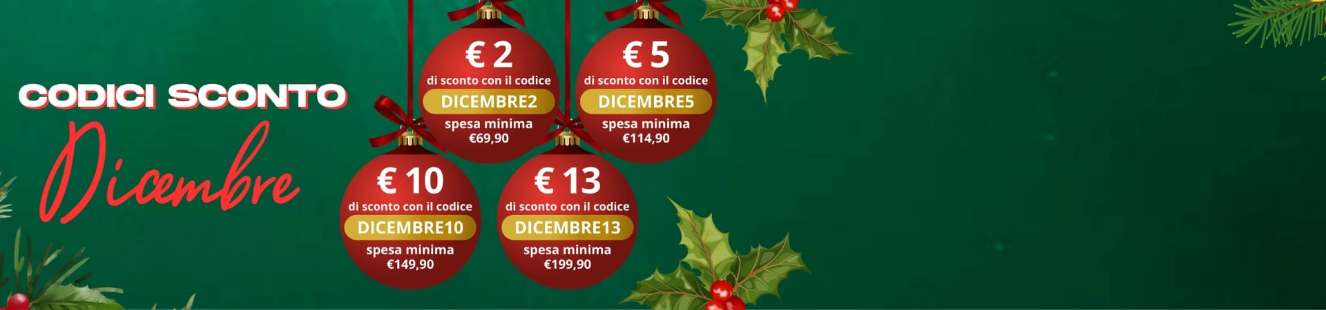 Approfitta degli omaggi e dei codici sconto di dicembre