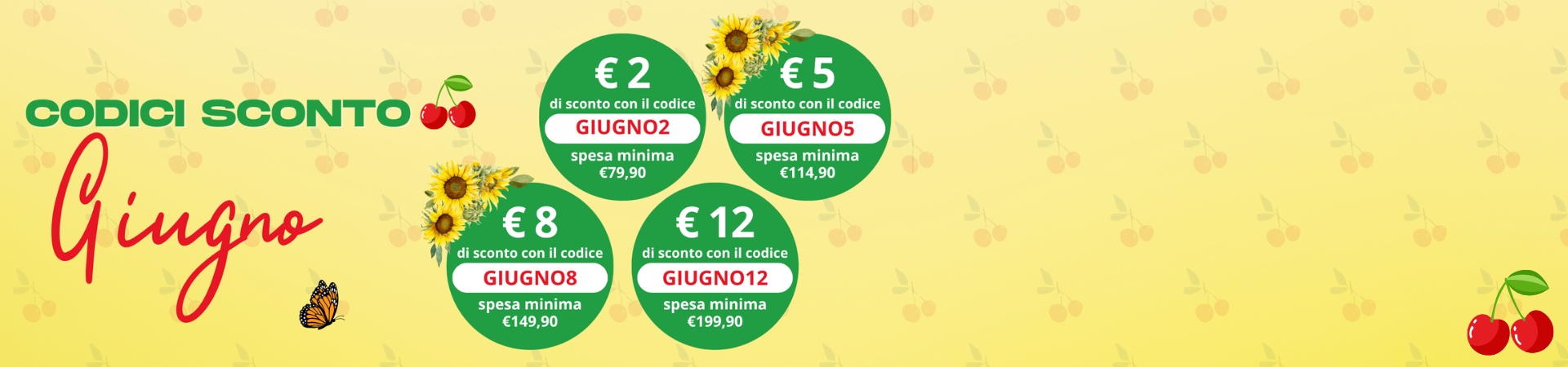 Approfitta dei codici sconto di Giugno!